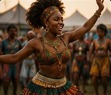 Dancer celebrating at a community gathering
